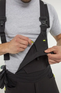 Pantaloni de lucru cu pieptar, Premium, elastici, genunchiere incluse