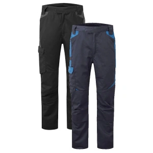 Pantaloni de lucru din tesatura elastica, rezistenti la spalare industriala