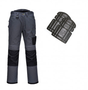 Pantaloni de lucru Urban gri, genunchiere incluse