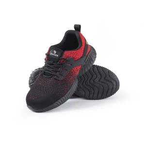 Pantofi de lucru Texo Fly RED S1, usori si aerisiti, cu design sportiv, bombeu metalic - rosu