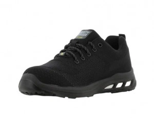 Pantofi de protectie usori ECOFITZ cu sireturi reflectorizante - negru
