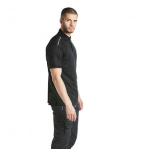 Tricou polo KX3 negru, pentru barbati, detalii reflectorizante