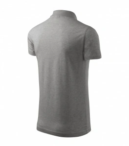 Tricou polo SINGLE J. pentru barbati, gri, bumbac si vascoza