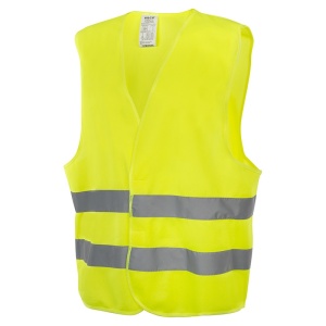 Vesta reflectorizanta cu doua benzi, galbena