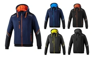 Hanorac cu gluga si fermoar COLORADO - Sparco, cu detalii reflectorizante