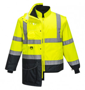 Jacheta parka reflectorizanta 7 in 1 impermeabila cu multiple buzunare