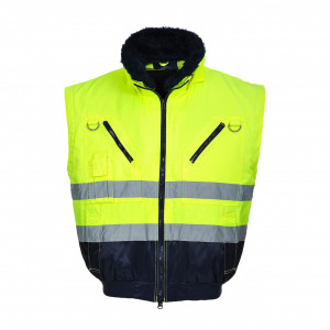 Jacheta pilot reflectorizanta 3 in 1, impermeabila, maneci, mesada si gulerul detasabile