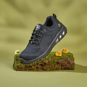 Pantofi de protectie usori ECOFITZ cu sireturi reflectorizante - negru
