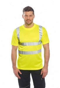 Tricou cu benzi reflectorizante, respirabil