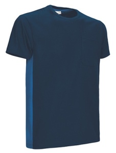 Tricou din bumbac la baza gatului, THUNDER in doua tonuri, navy