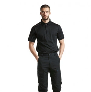 Tricou polo KX3 negru, pentru barbati, detalii reflectorizante