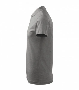 Tricou polo SINGLE J. pentru barbati, gri, bumbac si vascoza