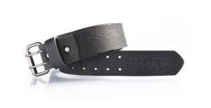 Curea neagra din piele, catarama metalica cu 2 randuri de gauri, lungime 140 cm