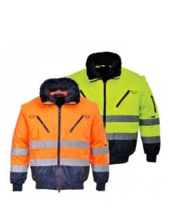 Jacheta pilot reflectorizanta 3 in 1, impermeabila, maneci, mesada si gulerul detasabile