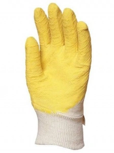 Manusi de lucru din latex si bumbac tesut