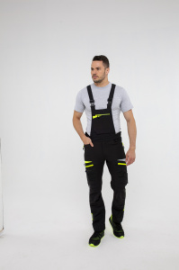 Pantaloni de lucru cu pieptar, Premium, elastici, genunchiere incluse