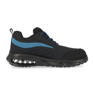 Pantofi de lucru Texo-Air Wave SB, usori si aerisiti, cu design sportiv, bombeu metalic si talpa antiderapanta - negru/blue