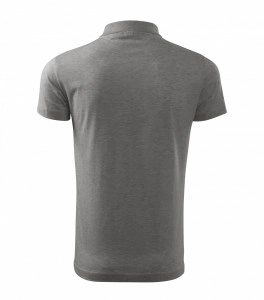 Tricou polo SINGLE J. pentru barbati, gri, bumbac si vascoza