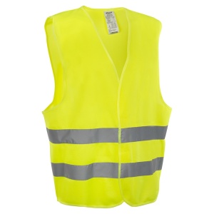 Vesta reflectorizanta cu doua benzi, galbena