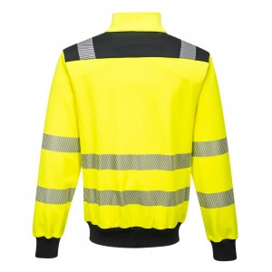 Bluza HiVis din tricot cu benzi reflectorizante, inchidere cu fermoar