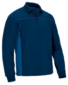 Bluza polo cu maneca lunga, THUNDER in doua tonuri, navy