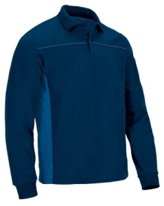 Bluza polo cu maneca lunga, THUNDER in doua tonuri, navy