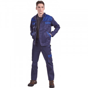 COSTUM de lucru 𝗧𝗘𝗖𝗛𝗡𝗜𝗖𝗜𝗧𝗬 (jacheta + pantaloni talie) navy cu negru