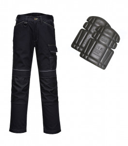 Pantaloni de lucru URBAN negru, genunchiere incluse