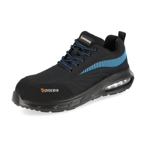 Pantofi de lucru Texo Air Wave SB, usori si aerisiti, cu design sportiv, bombeu metalic si talpa antiderapanta - negru/blue