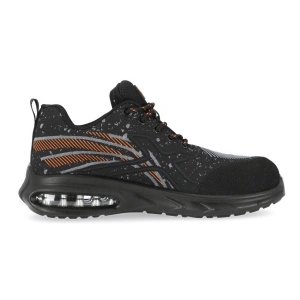 Pantofi de lucru Texo-Air Xtra SB, usori si aerisiti, cu design sportiv, bombeu metalic si talpa antiderapanta - negru/portocaliu
