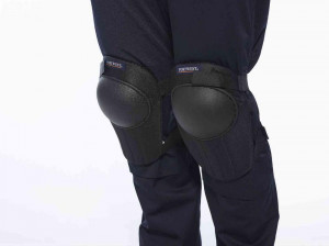 Genunchiere de protectie, negre, ajustabile cu scai, set 2 bucati, marime universala