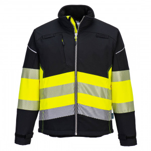 Jacheta Softshell Hi-Vis cu benzi reflectorizante
