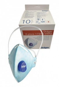 Masca de protectie faciala 1720 Dräger X-plore FFP2, valva de expiratie, polipropilena, 4 straturi - set 10 bucati