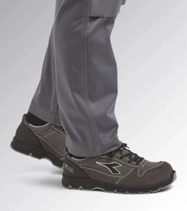 Pantofi de protectie S1PS ESD, RUN TEXT LOW, bombeu compozit, material respirabil, culoare gri antracit cu negru
