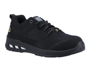 Pantofi de protectie usori ECOFITZ cu sireturi reflectorizante - negru