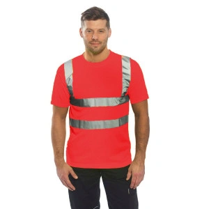 Tricou cu benzi reflectorizante, respirabil
