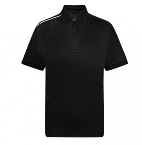 Tricou polo KX3 negru, pentru barbati, detalii reflectorizante