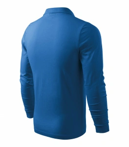 Tricou polo SINGLE J.LS pentru barbati, albastru azuriu, bumbac