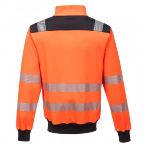 Bluza HiVis din tricot cu benzi reflectorizante, inchidere cu fermoar