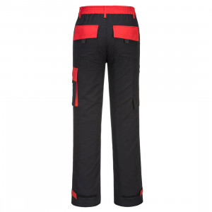 COSTUM de lucru (jacheta + pantaloni in talie) negru cu rosu