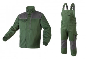COSTUM de lucru RUWER (jacheta + pantaloni pieptar) verde