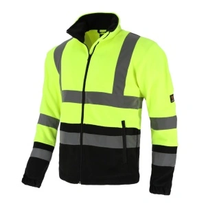 Jacheta fleece Vision cu benzi reflectorizante, galben/negru