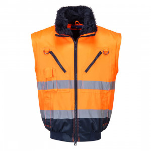 Jacheta pilot reflectorizanta 3 in 1, impermeabila, maneci, mesada si gulerul detasabile