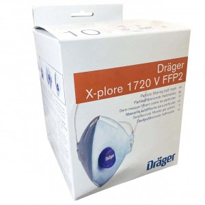 Masca de protectie faciala 1720 Dräger X-plore FFP2, valva de expiratie, polipropilena, 4 straturi - set 10 bucati