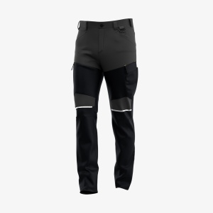 Pantaloni softshell de lucru OAK, pentru barbati, flexibili, durabili si moderni - negru cu gri
