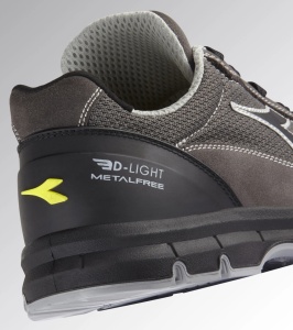 Pantofi de protectie S1PS ESD, RUN TEXT LOW, bombeu compozit, material respirabil, culoare gri antracit cu negru
