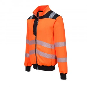 Bluza HiVis din tricot cu benzi reflectorizante, inchidere cu fermoar