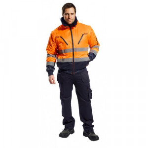 Jacheta pilot reflectorizanta 3 in 1, impermeabila, maneci, mesada si gulerul detasabile