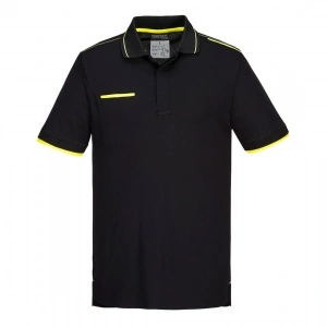 Tricou de lucru Polo Eco cu protectie UV, negru