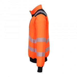 Bluza HiVis din tricot cu benzi reflectorizante, inchidere cu fermoar